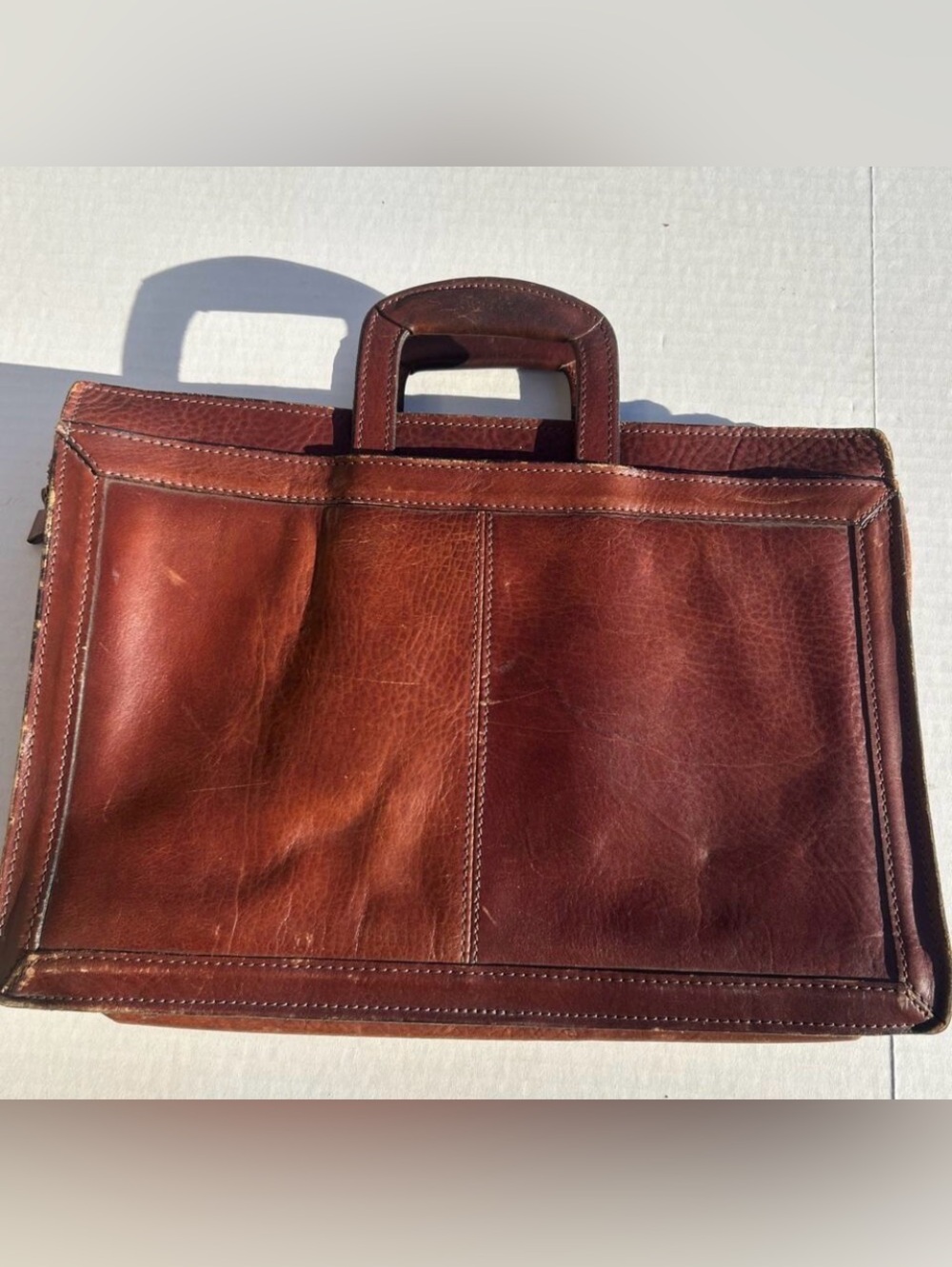 Vintage DOVE Genuine Leather Expandable Briefcase Attache Portfolio Bag 16”